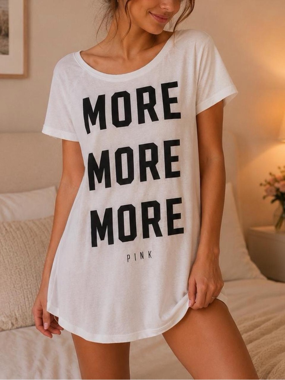 Victoria’s Secret PINK More More More Sleep Shirt Nightgown Size XS
